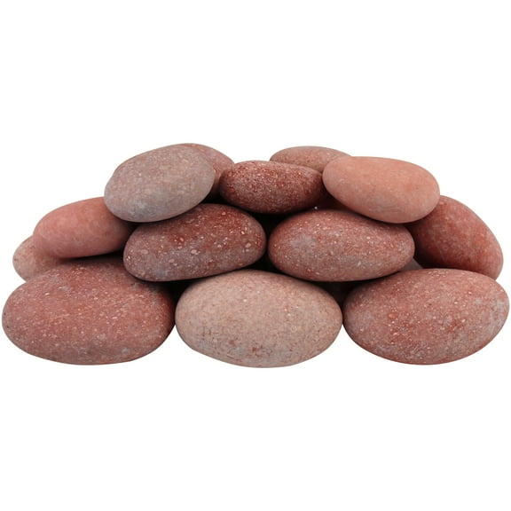 Rainforest,Outdoor Decorative Stone, Beach Pebbles, Pink, 2-3", 1620lbs.