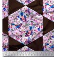 thumbnail image 1 of Soimoi Modal Satin Fabric Leaves,Bird & Floral Patchwork Printed Fabric 1 Yard 42 Inch Wide, 1 of 3