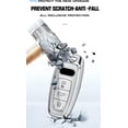 thumbnail image 3 of Key Case Cover for Audi A6 A8 Q7 S6 A7 S7 E-Tron RS6 RS7 Q8 SQ8 SQ7 Accessories  Metallic Feeling Key Fob Holder with Keychains, 3 of 8