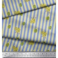 thumbnail image 2 of Soimoi Blue Japan Crepe Satin Fabric Cactus & Stripe Printed Craft Fabric by the Yard 42 Inch Wide, 2 of 3