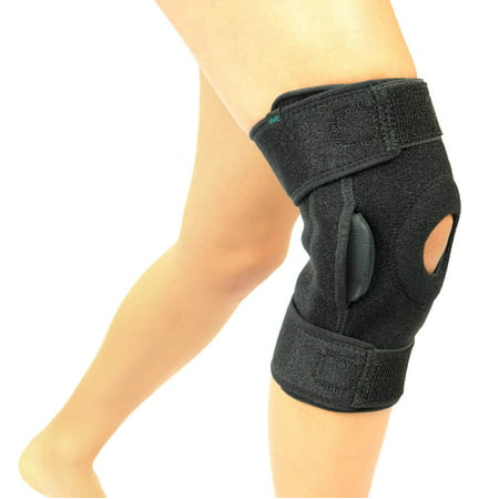 Vive Hinged Knee Brace - Adjustable Open Patella Support for Swollen ACL, Tendon, Ligament and Meniscus Injuries - Athletic Compression Wrap for Running, Wrestling, Arthritic Joint (Single,