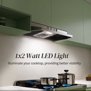 FIREGAS Range Hood 30 inch Under Cabinet Range Hood with 2 Speed Exhaust Fan, 290 CFM,Stainless Steel