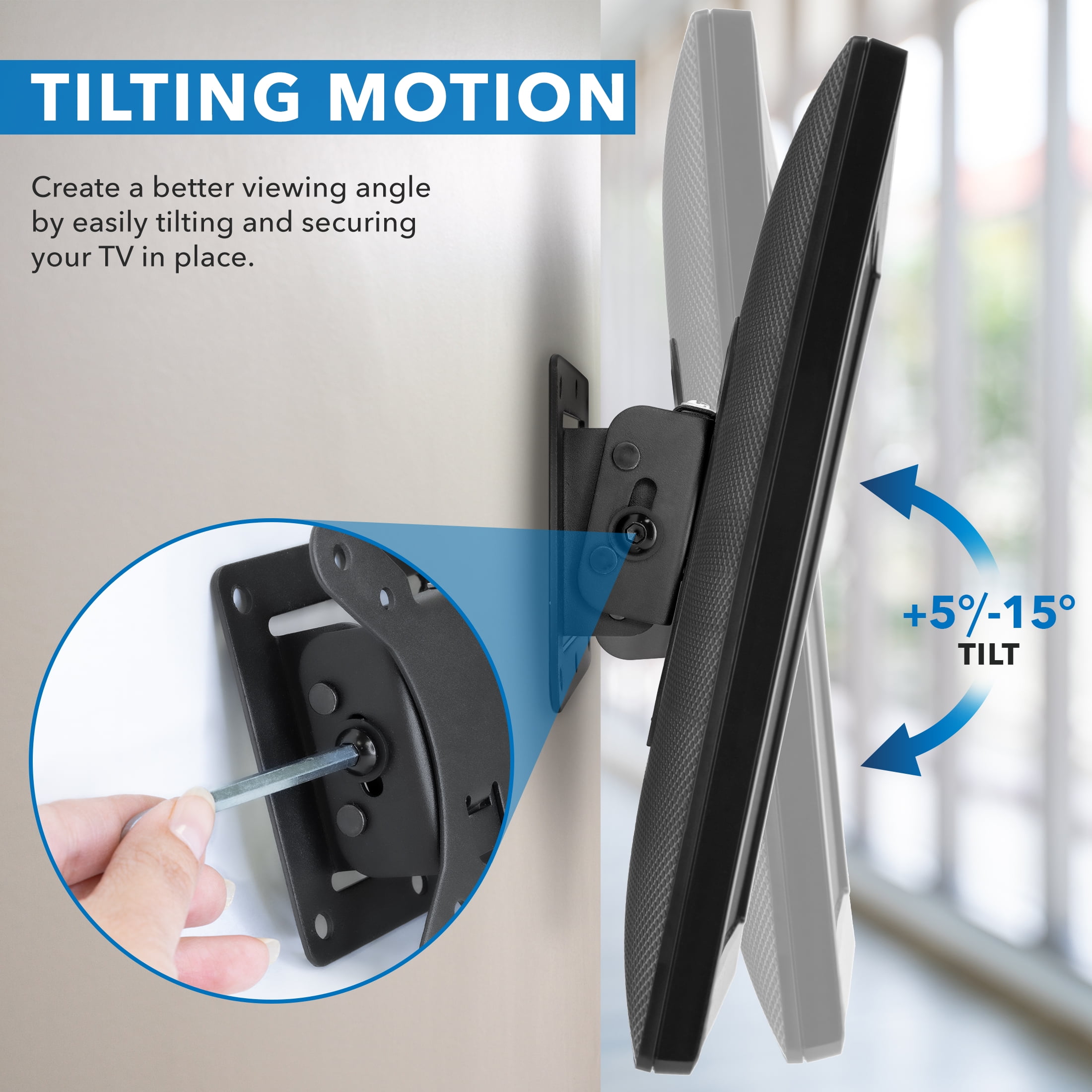 Mount-It! Tilting TV Wall Mount, Fits 13"-32" TV's,  Capacity 30 lbs.. Low Profile Bracket