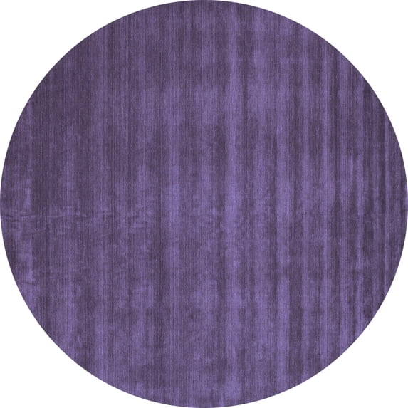 Ahgly Company Machine Washable Indoor Round Abstract Blue Contemporary Area Rugs, 8' Round