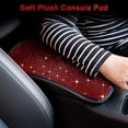 thumbnail image 2 of eing Auto Center Console Pad Crystal Bling Car Armrest Seat Box Cover Protector Universal Fit Diamond Car Decor Accessories for Women,13.97"x8.66",Red, 2 of 7