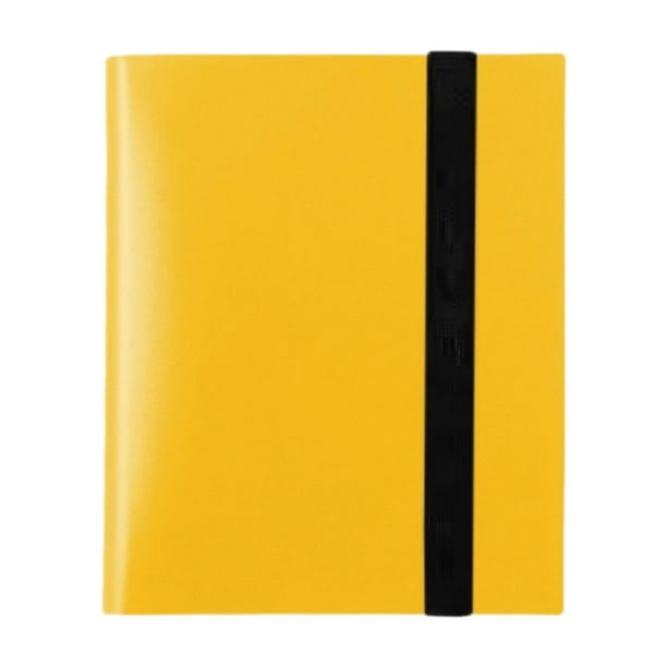 Porta tarjetas coleccionables con 4 bolsillos, almacenamiento para 160 tarjetas, incluidas las de béisbol y Amarillo
