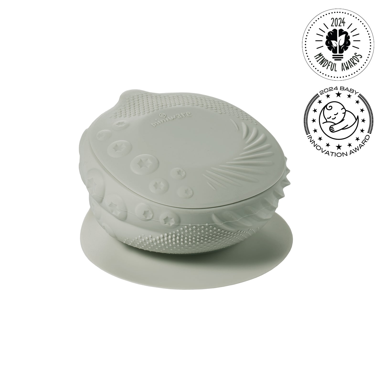 Miniware Sensory Baby Bowl, Sage, Food Grade Silicone for Sensory Development, 1-Count