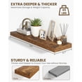 thumbnail image 4 of 36" Floating Shelves for Wall, Wooden Shelves with Invisible Brackets Set of 2, Rustic Farmhouse Wall Mounted Shelf for Kitchen Bathroom Living Room Study, Rustic Brown, 4 of 7