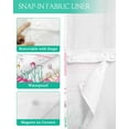 thumbnail image 3 of No Hook Shower Curtain with Snap in Liner, Pink Striped Seashell Starfish Art Pattern Hotel Shower Curtains for Bathroom, Washable Shower Curtain Liner Set with Mesh Top Window, 36"x72", 3 of 6