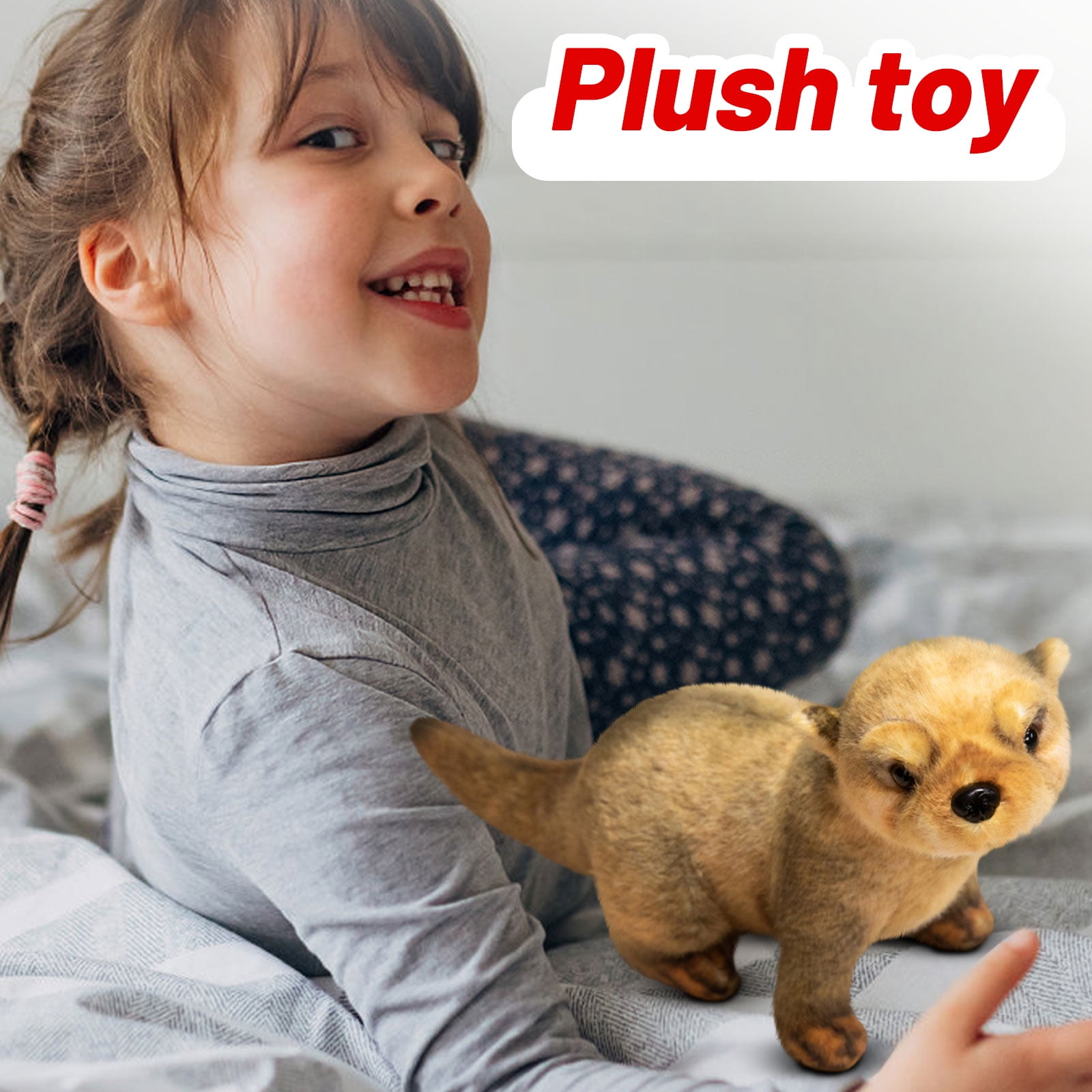 14.96Inch Cute Ferret Stuffed Animals Plush Toy, Soft Plush Throw Pillow for Birthday Christmas Valentines Day Holiday Gifts, Easter Basket Stuffers