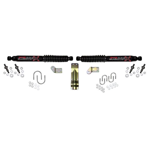 Skyjacker Suspensions Steering Stabilizer 8254 Black Max; Dual; Black Body; With Brackets; Set Of 2