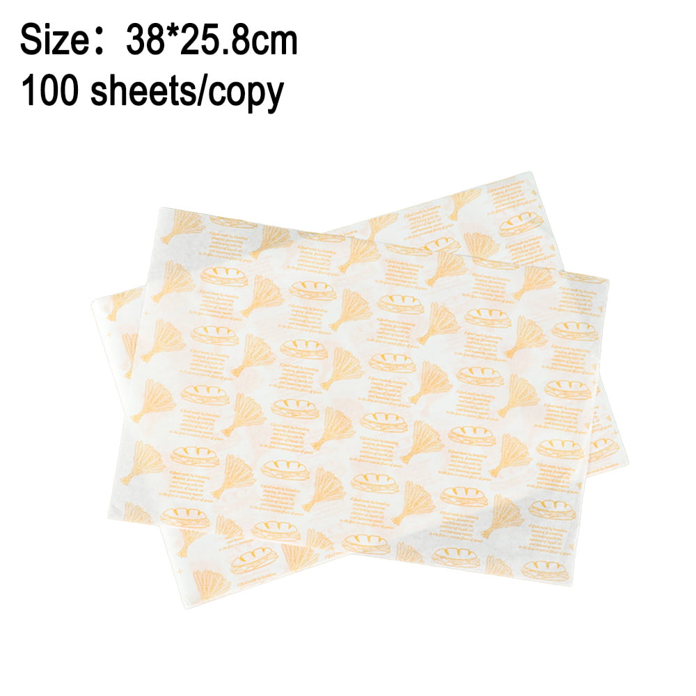 100Pcs Greaseproof Paper Sheets Newspaper Style Kitchen Oil Proof Parchment  Papers Waterproof Basket Liners Eco-friendly Food Sandwich Wrappers for