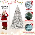 thumbnail image 2 of Artificial 8ft Flocked Christmas Tree with 1754 PVC Branch Tips, Pine cone*54pcs, 700L warm white led, Hinged Premium & Foldable Base for Indoor Holiday Decorating, 2 of 9