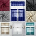 thumbnail image 7 of 3 Piece Linen Semi Sheer Kitchen Window Treatment Curtain Tiers and Valance Set, 7 of 7