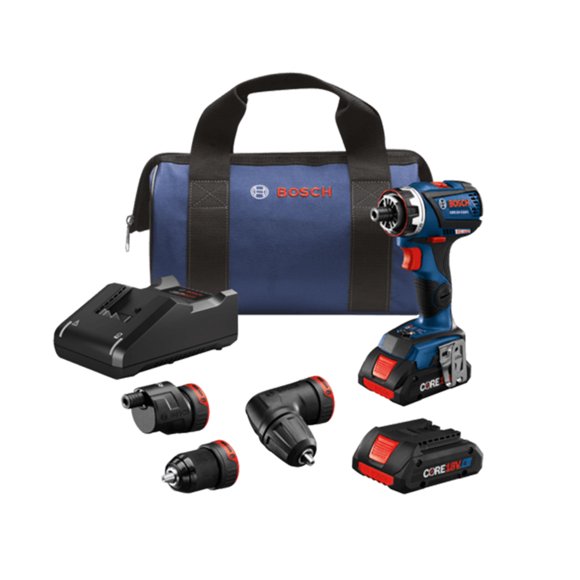 BOSCH GSR18V-535FCB15 18V EC Brushless Connected-Ready Flexiclick 5-In-1 Drill/Driver System with (1) CORE18V 4.0 Ah Compact Battery