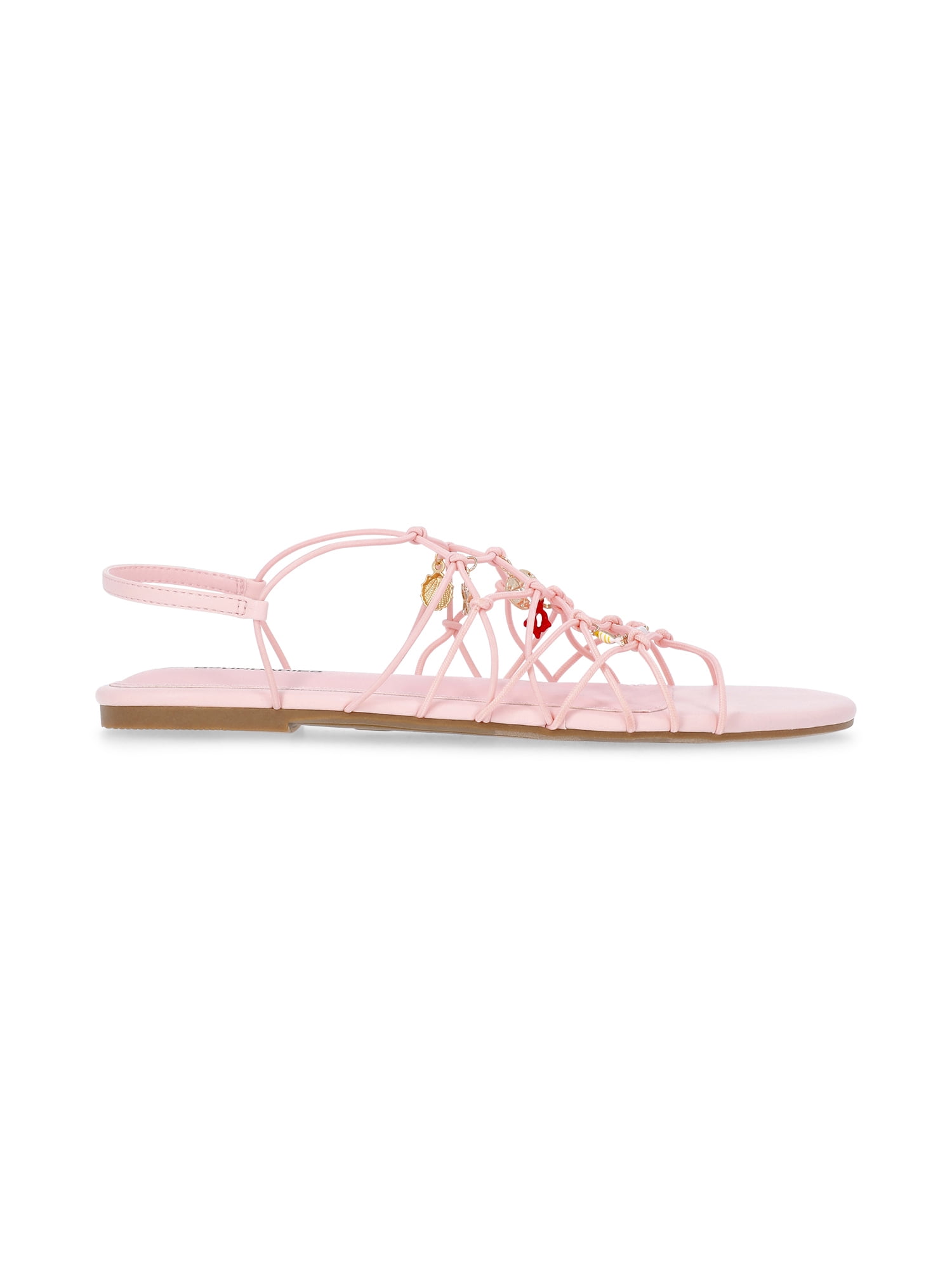 No Boundaries Caged Flat Sandals, Women's