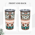 thumbnail image 6 of Ethnic Geometric Aztec 20oz Stainless Steel Cups, Insulated Stainless Steel Travel Coffee Mug Tumbler With Lid And Straw Durable Coffee Cup Water Bottle For Hot & Cold Drinks, 6 of 6