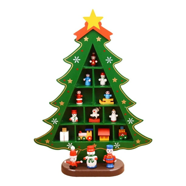 Decoraciones para Árboles de Navidad con Compartimentos Madera 3D rejilla grande Zulema Árbol del festival