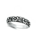 thumbnail image 4 of Ornate Woodland Flower Leaf Ring .925 Sterling Silver Band Jewelry Female Male Unisex Size 4, 4 of 4
