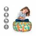 thumbnail image 2 of Retro Storage Toy Bag Chair, Pop Art Funky Unusual Geometric Forms Mosaic Style Old Fashioned Graphic, Stuffed Animal Organizer Washable Bag, Small Size, Multicolor, by Ambesonne, 2 of 3