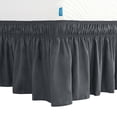 thumbnail image 1 of Subrtex Wrap Around Bed Skirt Elastic Elegant Soft Fabric Ruffled Fade Resistant Replaceable (King, Gray), 1 of 5