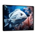 thumbnail image 2 of Designart "The Hidden Blue Fish In The Coral Haven" Coastal Coral Under Water Floater Framed Wall Decor, 2 of 5