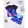 thumbnail image 4 of ATAIKU 3-12Y Kids Boys 2-Piece Pajamas Summer Pjs Toddler Short Sleeve Sleepwear Set Little Boys Astronaut Jammies, 4 of 13