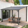 thumbnail image 1 of AECOJOY 10' x 10' FT Gazebo, Outdoor Waterproof Aluminum Pergola For Garden, Wall Mounted Patio Hard Top Gazebo Clearance in Grey, 1 of 11