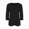 thumbnail image 4 of Godom Blouses for Women Dressy Casual 3/4 Length Sleeve Womens Tops Solid Color Tshirt, 4 of 7
