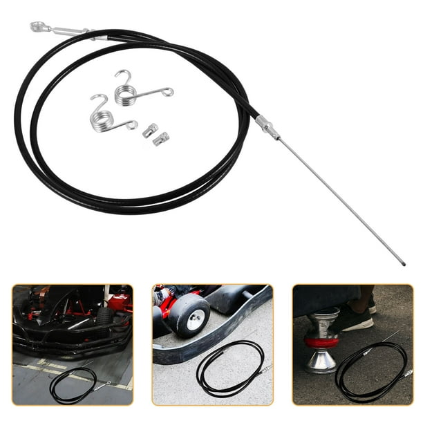 unbranded 1Jgo Kit De Cable De Para Go Kart Con Resorte Color Plateado Para Mejor Respuesta Y Durabilidad
