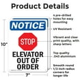 thumbnail image 2 of (2 Pack) Elevator Out Of Order OSHA Notice Sign 7 Inch X 10 Inch Indoor / Outdoor Rust-Free Aluminum Metal Signs for Workplace, Workshop, and Construction Site, Made in the USA, 2 of 8