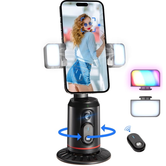 Soporte para teléfono con seguimiento facial automático MQOUNY con control remoto y luz