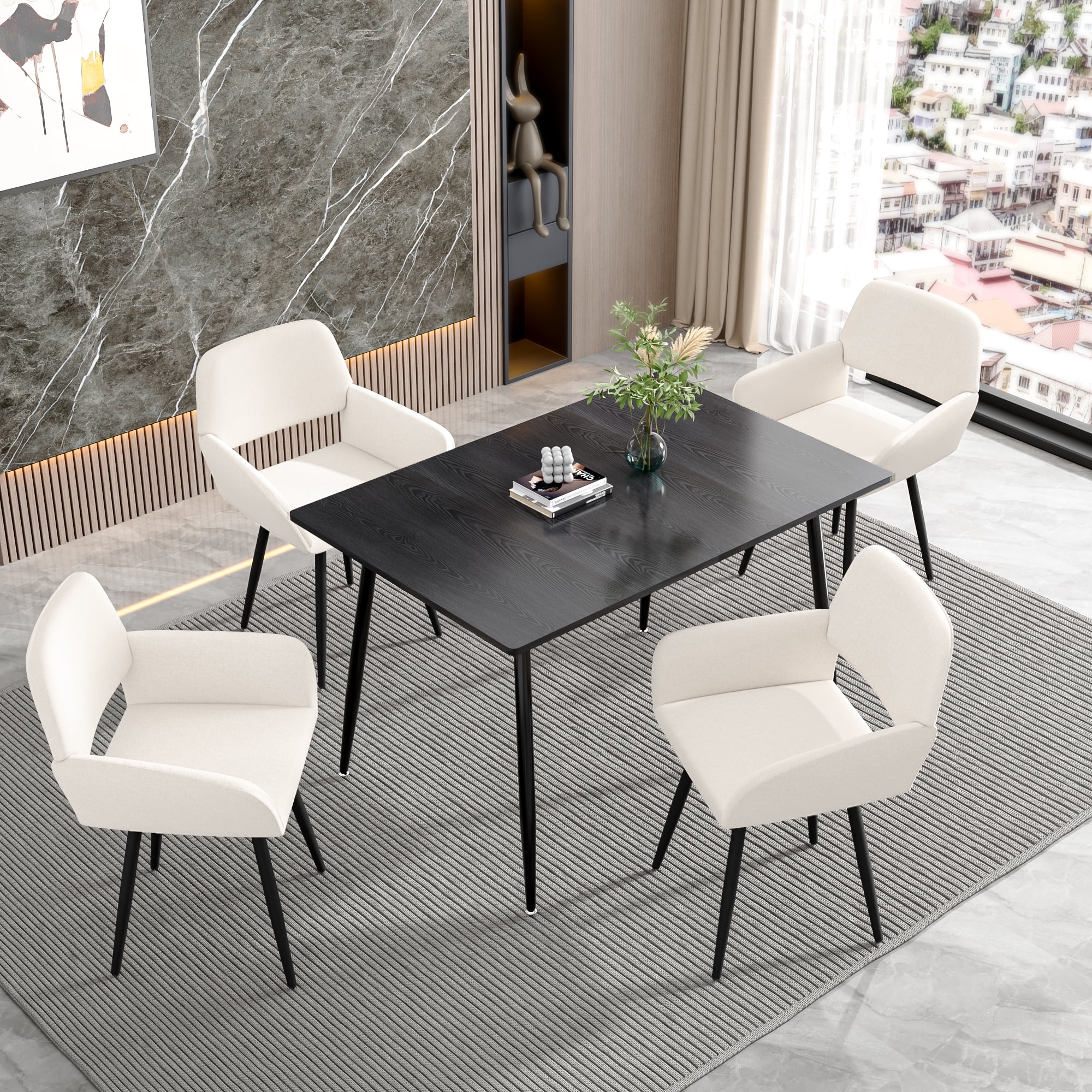 Homy Casa Reception Chair – Modern Swivel Chair for Conference Waiting Room, Beige