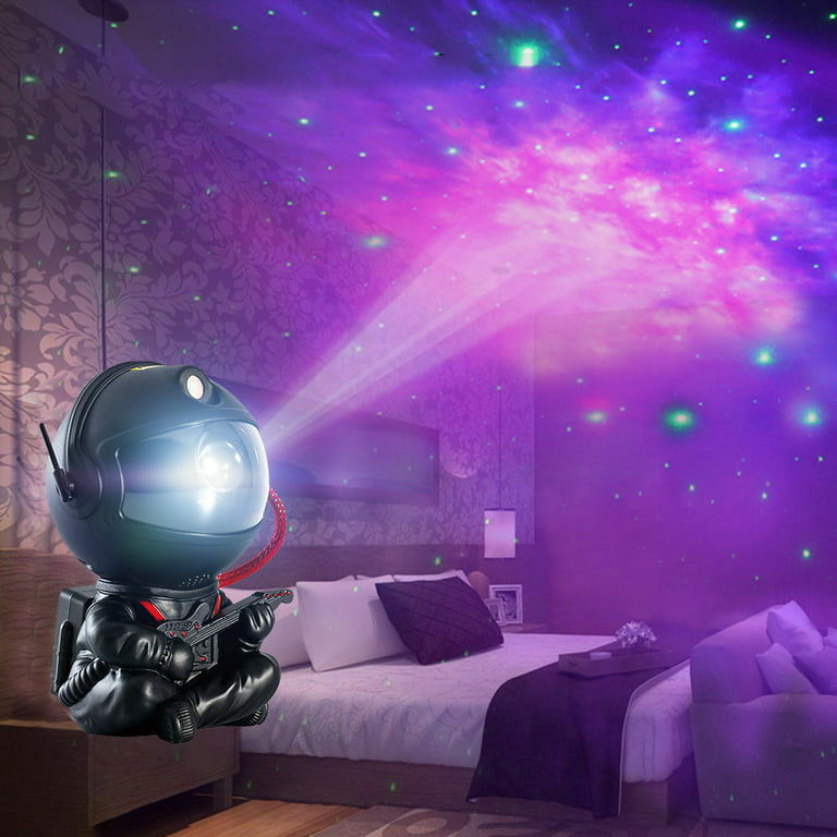 Astronaut Projector Night Light LED Starry Sky Home Decor (Black Guitar) 