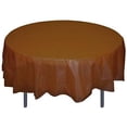 thumbnail image 4 of Party Dimension Tablecloth Plastic Disposable Chesnut Round Tablecover for Weddings, Banquets, Parties 84'' X 84'' ( 6 Count ), 4 of 4