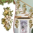 thumbnail image 2 of Memorial Day Wreaths Cordless Prelit Stairs Decoration Lights Up Christmas Decoration LED Wreath Prelit Stairway Swag Trim Christmas Wreath 16 Inch, 2 of 2
