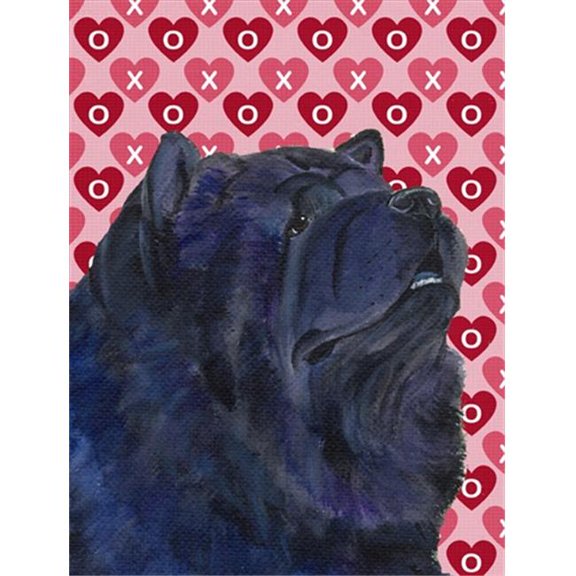 11 x 15 In. Chow Chow Hearts Love And Valentines Day Portrait Flag, Garden Size