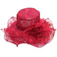 thumbnail image 2 of Visland Womens Organza Church Hats,Wide Brim Tea Party Hat, Fascinator Dress Cap, 2 of 3