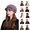 15# Light Purple, variant on Newsboy Hat Women Knit Crochet Flower Winter Beret Warm Beanie Cap Soft Vintage with Brim Fall Winter Fashion