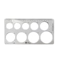 thumbnail image 1 of Seitruly Escala de regla transparente Reglas portátiles Plantilla de herramienta de medición multifuncional Suministro de círculo de dibujo para Kits de experimentos de química gran círculo, 1 of 6