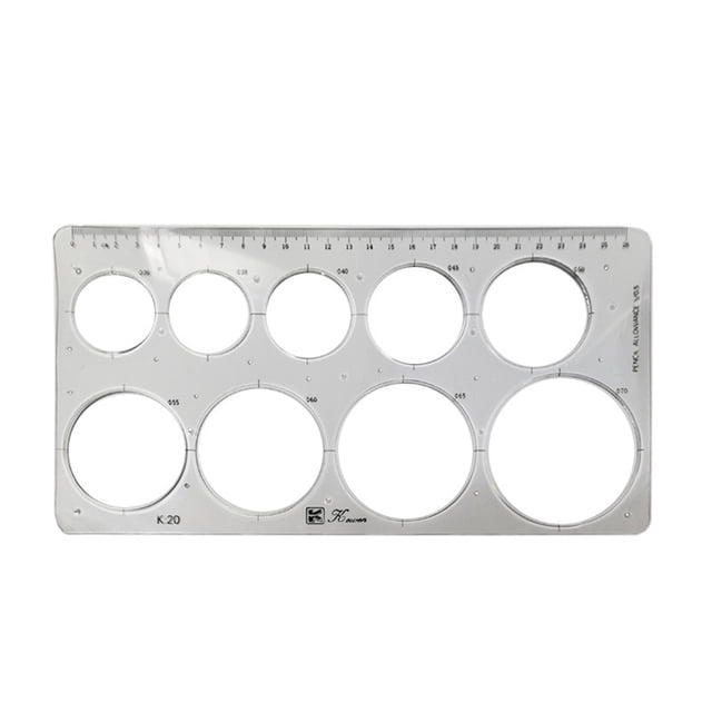 Seitruly Escala de regla transparente Reglas portátiles Plantilla de herramienta de medición multifuncional Suministro de círculo de dibujo para Kits de experimentos de química gran círculo