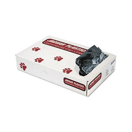 Jaguar Plastics Industrial Strength Gray Commercial Can Liners, 56 Gallon, 100 Count