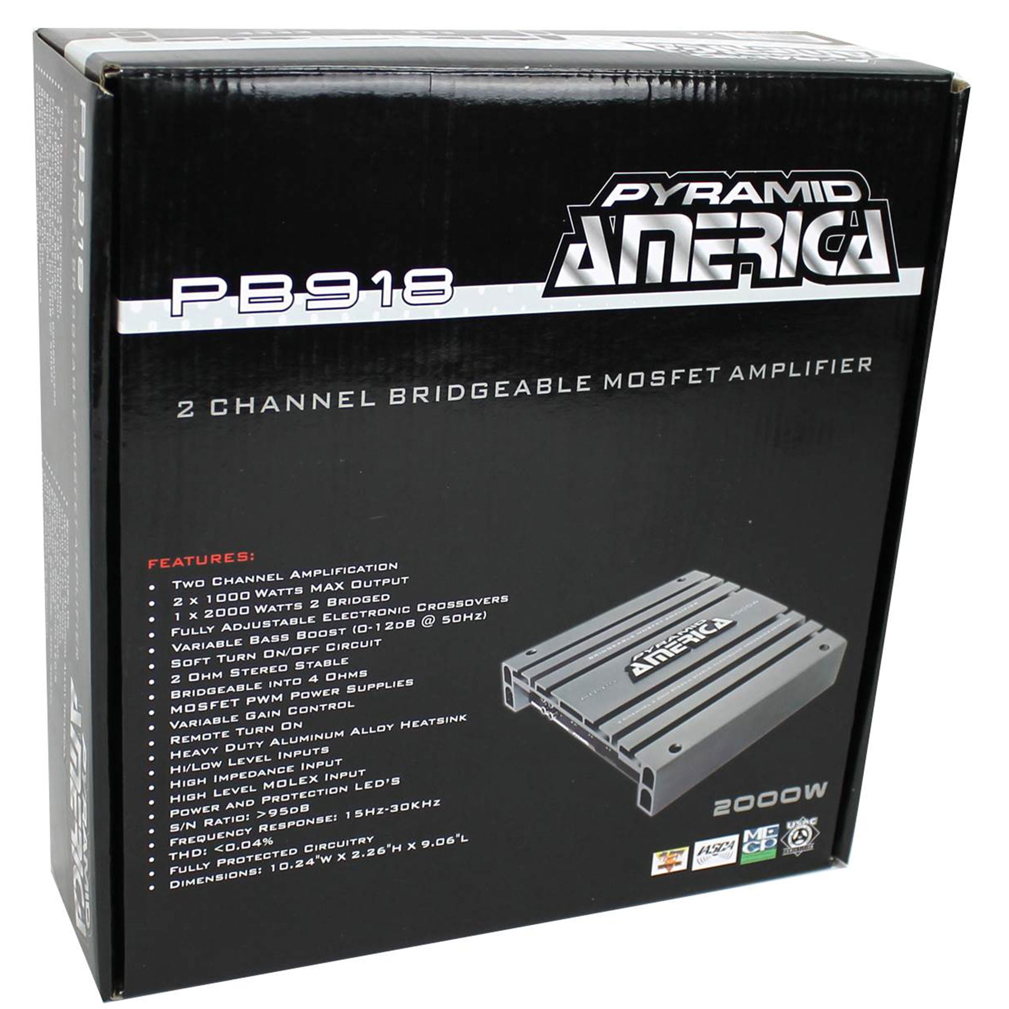 Pyramid PB918 2000W 2 Channel Car Audio Amplifier Power Amp ...