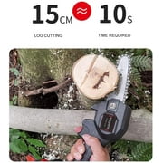 Mini Chainsaw, 4-Inch Electric Chainsaw Handheld Mini Pruning Shears Chainsaw for Tree Trimming Wood Cutting(2 Battery2 Chain)