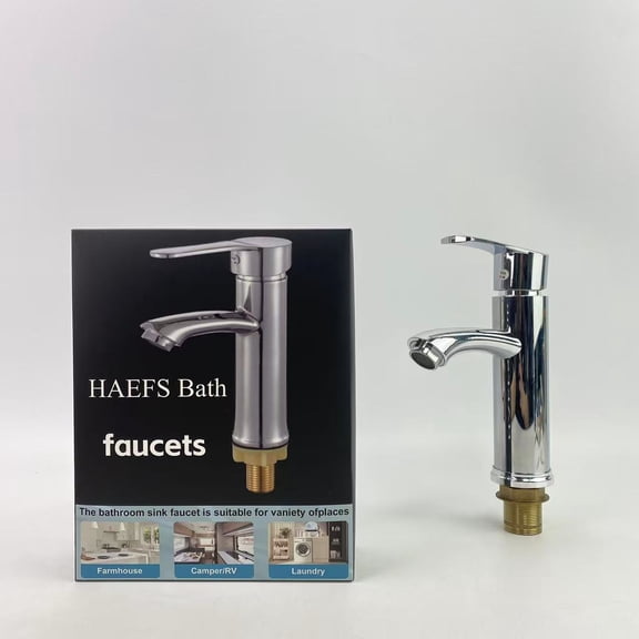 HAEFS Bath faucets,Waterfall Spout Bathroom Faucet, Single Single Handle Bathroom Sink Faucet, Vanity Faucet with 6 Inch Deck Plate