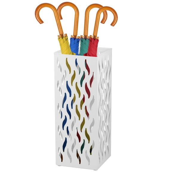 Ikoopy Umbrella Stand Hollowed Umbrella Holder Metal Umbrella Rack Rectangular Umbrella Stand Rack Freestanding Umbrella Storage Rack Practical Umbrella Organizer for Home Entryway Office