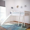 thumbnail image 1 of Max & Lily Twin Loft Bed with Slide, Solid Wood Loft Beds with Ladder for Kids, White, 1 of 4