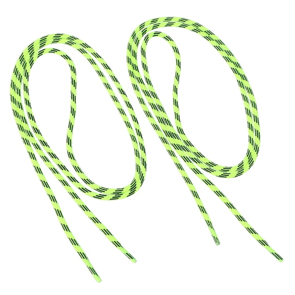 2PCS Shoelaces Flat Shoe Laces Replacement Outdoor Sports High Density Round Shoetring for Sneakers Shoes (Yellow)