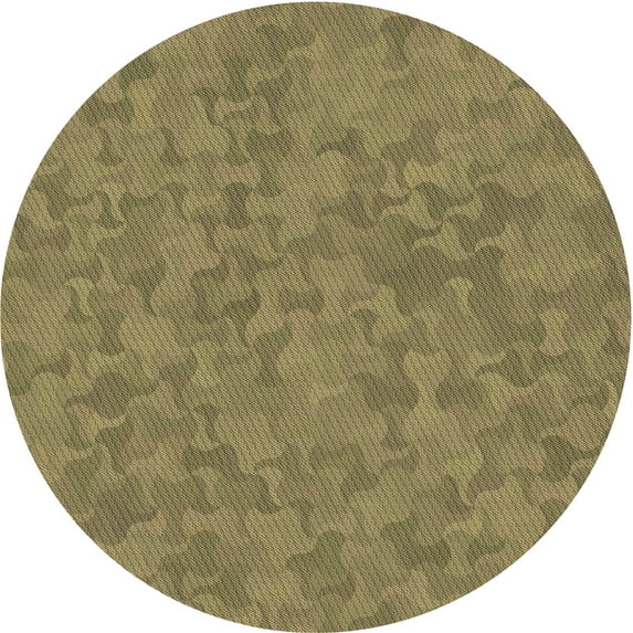 Ahgly Company Machine Washable Indoor Round Transitional Oak Brown Area Rugs, 8' Round
