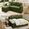 thumbnail image 3 of Merluxy 83.5'' Sectiona Sofa Bed with Storage - Green Sleeper Couch for Living Room, Linen, 3 of 10